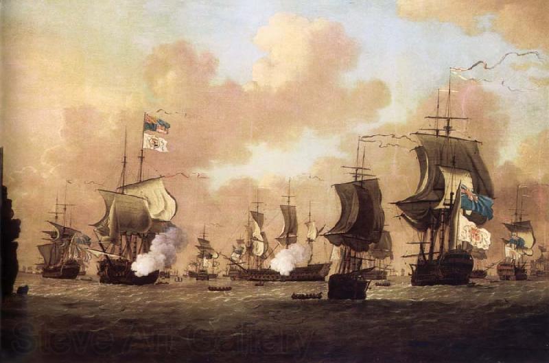 Monamy, Peter The Surrender of the Spanish Fleet to the British at Havana Spain oil painting art